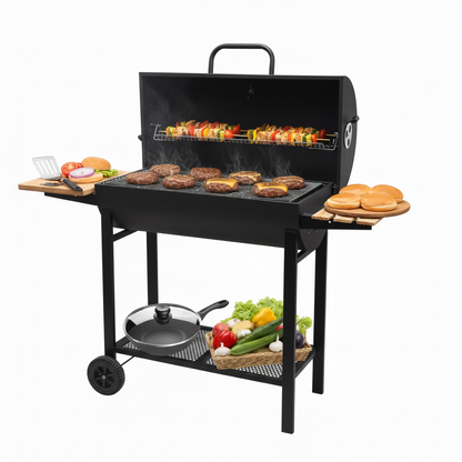 BlackHearth YardMaster Barrel Charcoal Cart Grill
